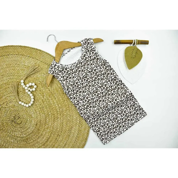 تاپ زنانه کبریتی طرح پلنگی مدل کشی تک سایز