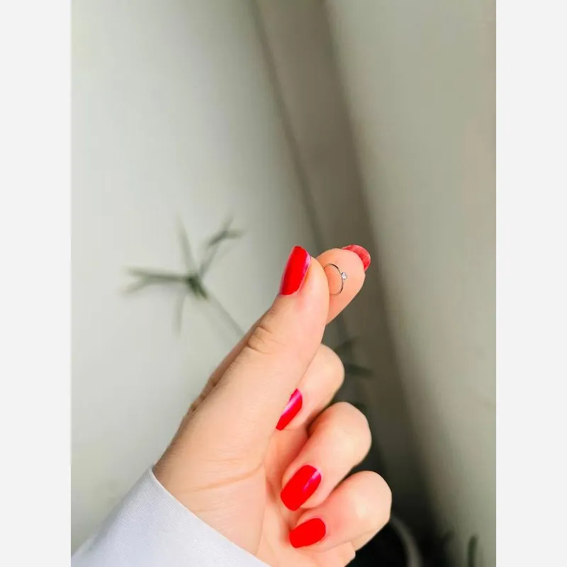 پیرسینگ فیک بینی استیل رنگ ثابت ضد حساسیت طرح رندوم