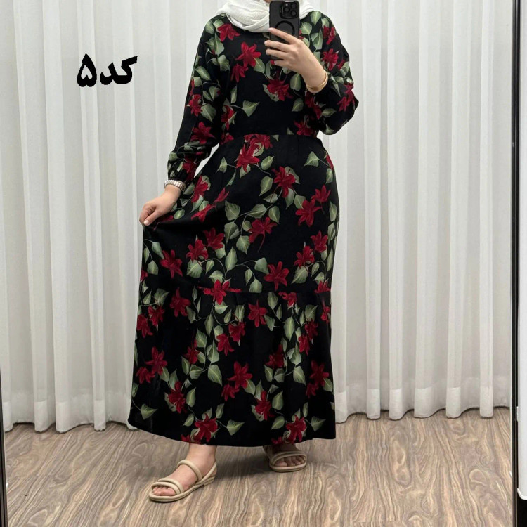 پیراهن زنانه مدل گلرخ کد 924 فری سایز تا 46 جنس بوگاتی کمربنددار چهارفصل شیک و راحت بدون آبرفت و رنگ رفت سایه نمیند