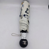 چتر اتوماتیک برند چنل CHANEL ضد باد با پارچه نانو و جعبه کادویی رنگ کرم نخودی