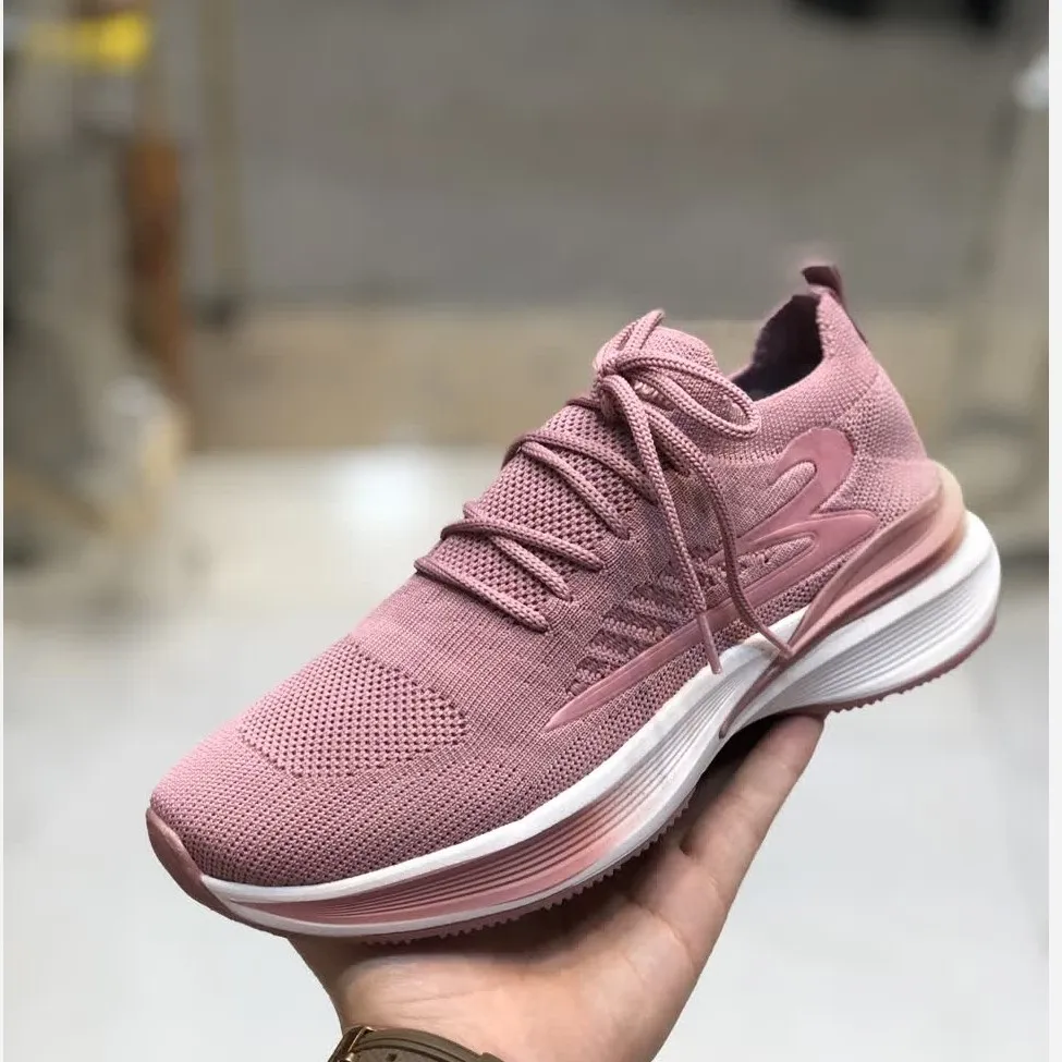 کفش جورابی زنانه مدل رانر رنگ صورتی مناسب پیادهروی و باشگاه