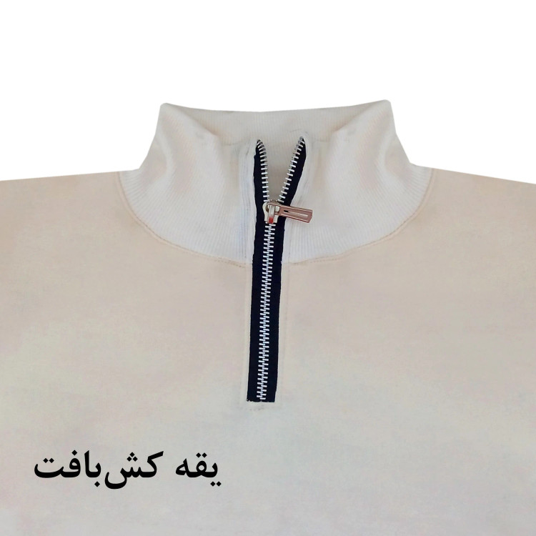 هودی مردانه نیم زیپ دورس اسپان داخل کرک تن خور شیک مناسب پاییز و زمستان