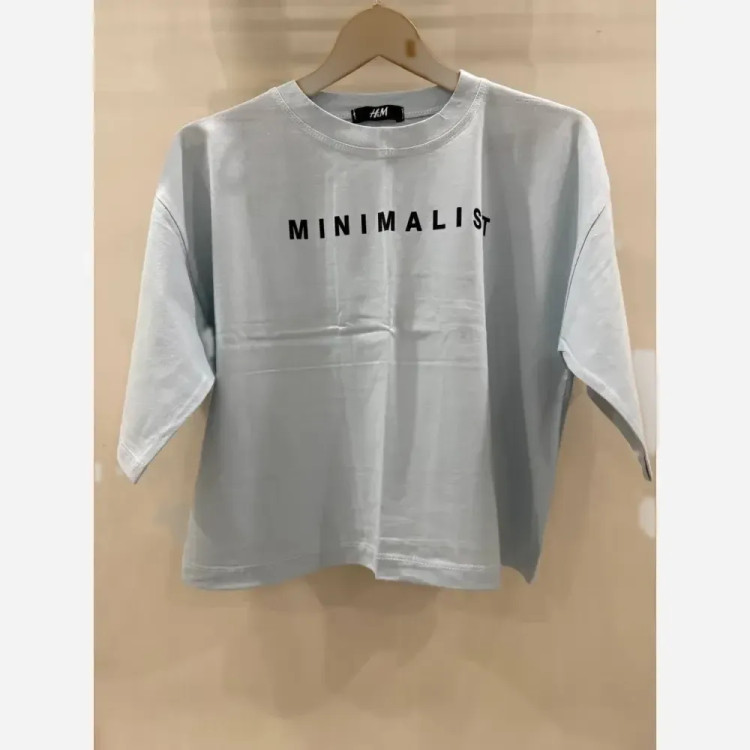 تیشرت کراپ زنانه سبز پاستلی طرح MINIMALIST مدل لش آزاد
