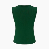 تاپ کراپ کبریتی زنانه یقه گرد بدون آستین طرح ساده مناسب استایل روزمره و اسپرت