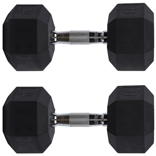 دمبل مدل Hexagonal وزن 15 کیلوگرم بسته 2 عددی