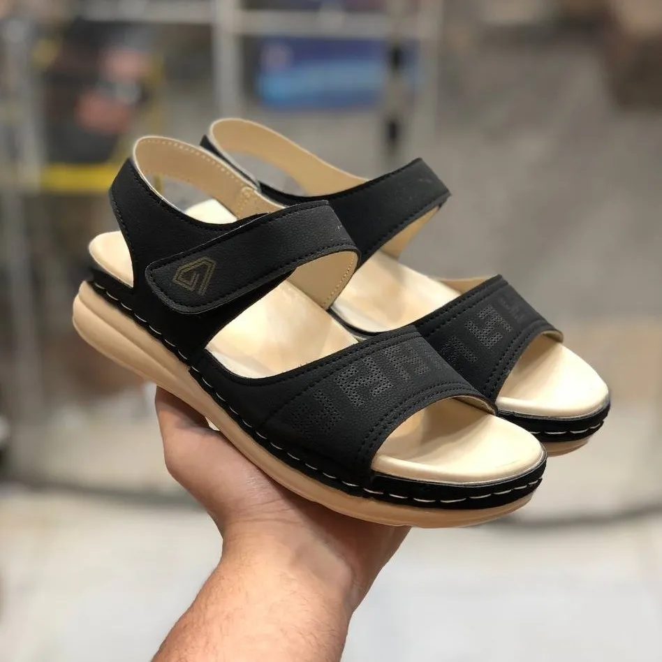 صندل زنانه طبی راحت و شیک تابستانی چسبی دور دوخت بادوام