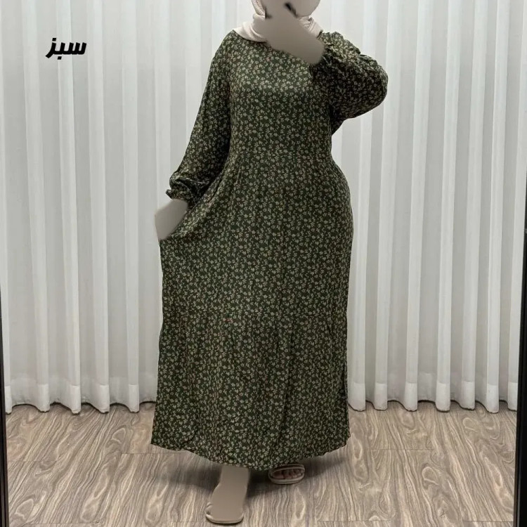 پیراهن ساحلی زنانه نخی گلریز فری سایز مناسب تا سایز 46 با کمربند