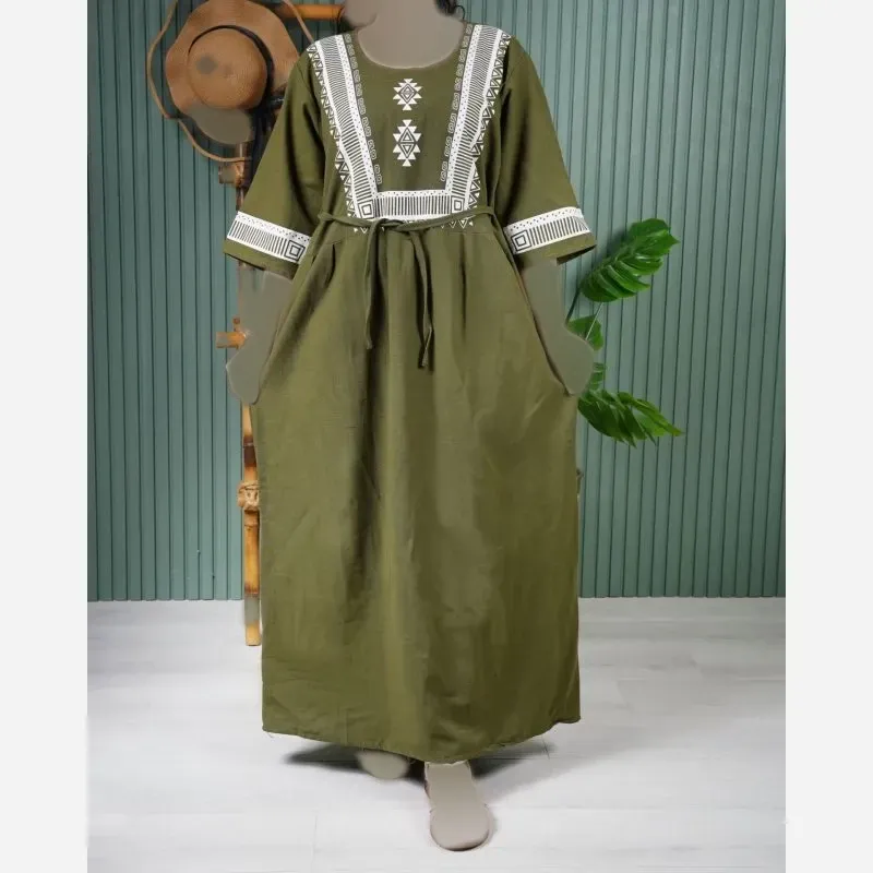 پیراهن مانتو طرح پادمیرا لینن فری سایز