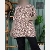 بلوز نخی آستین کوتاه زنانه فری سایز خنک و لطیف (2)
