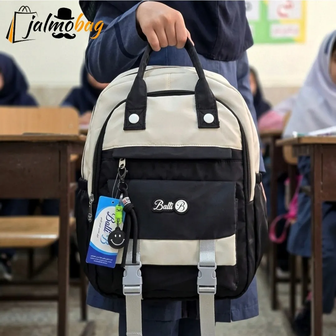 کوله پشتی مدرسه رنگی ضد آب مناسب دبستان و راهنمایی ارتفاع 40 سانتیمتر