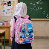کوله پشتی دخترانه مقطع ابتدایی عکسدار نشکن ضدتعریق جادار 40x27x16 سانتیمتر