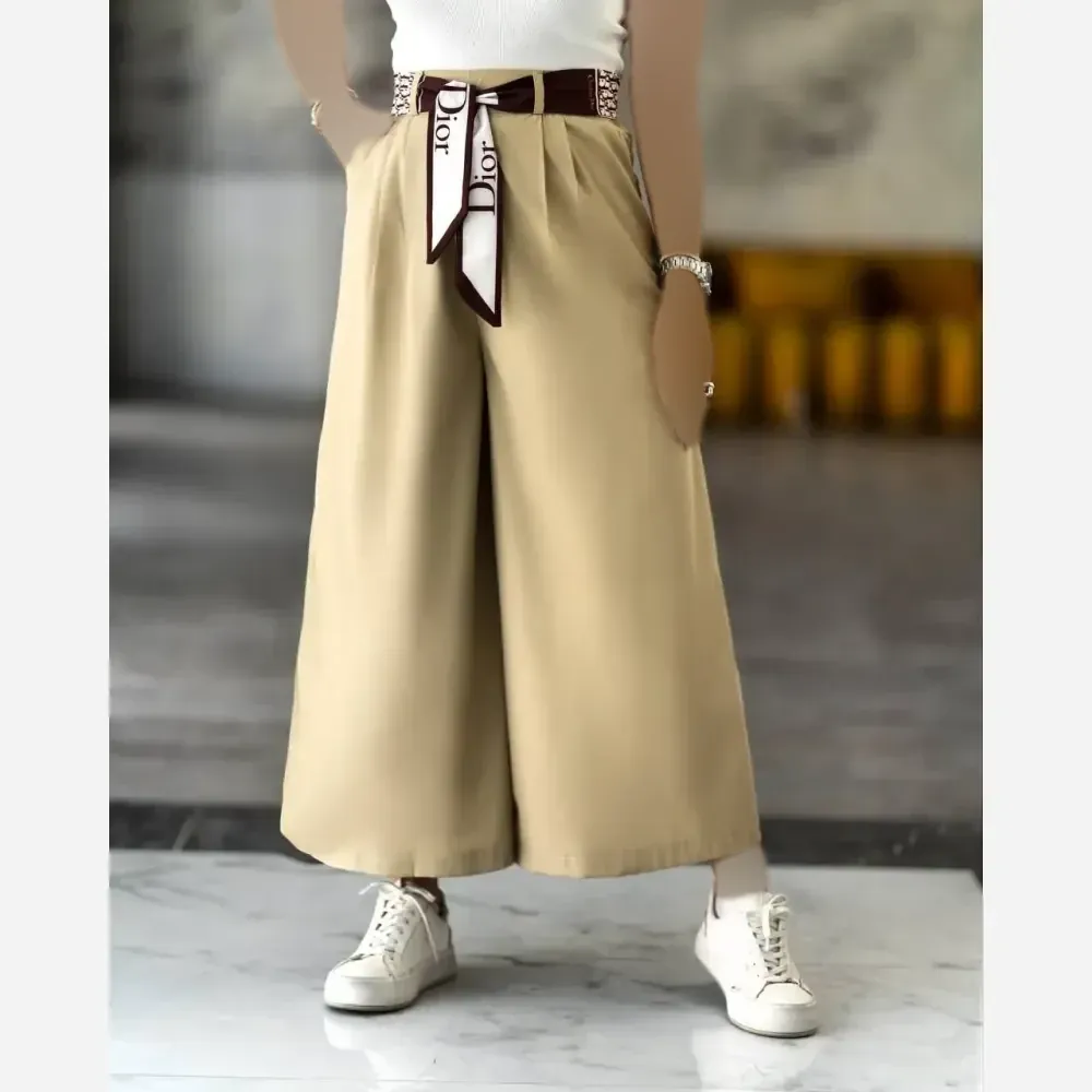 شلوار فول بگ دیور زنانه جنس داکرونا رنگ ملانژ فری سایز