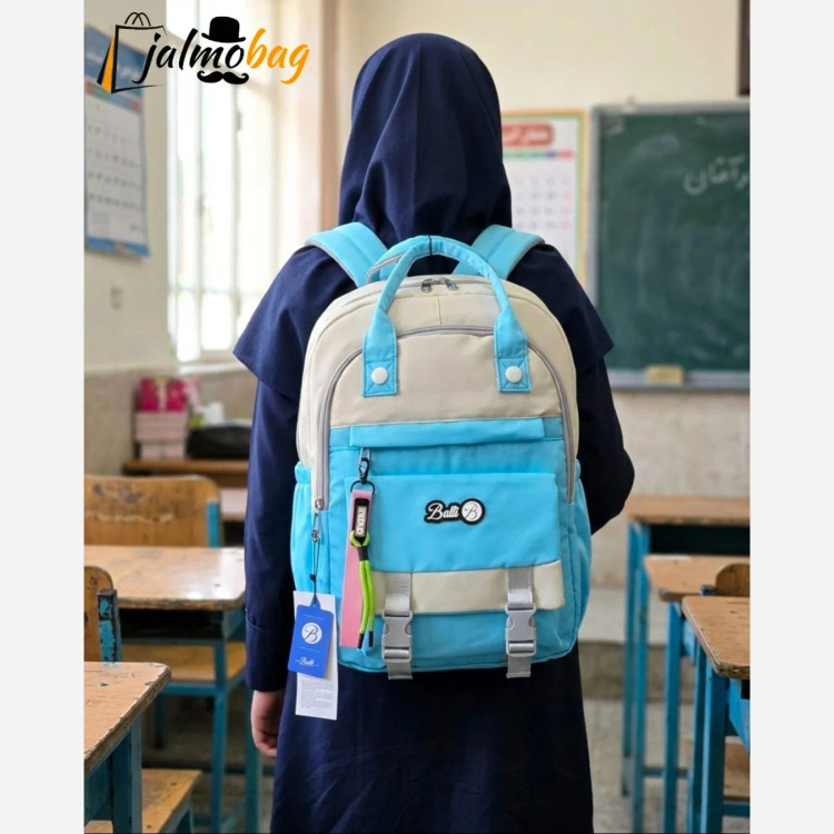 کوله پشتی مدرسه ضد آب رنگی مناسب دبستان و راهنمایی