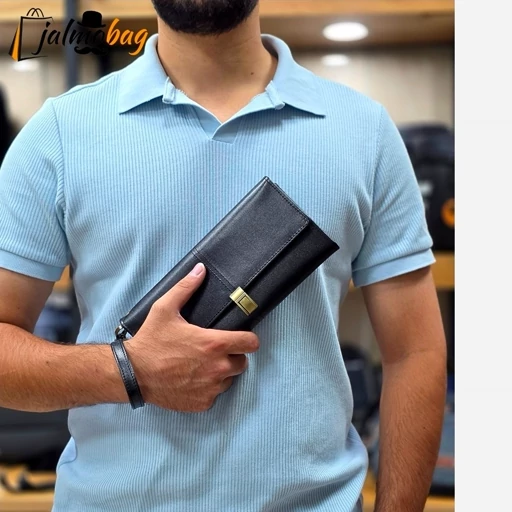 کیف دستی پاسپورتی چرم اصل گاوی مردانه (2) کد 3050