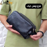 کیف دستی مردانه اسپرت طرحدار چرم صنعتی دو خانه