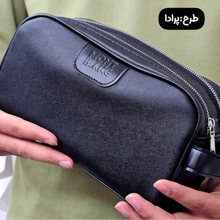 کیف دستی مردانه اسپرت طرحدار چرم صنعتی دو خانه