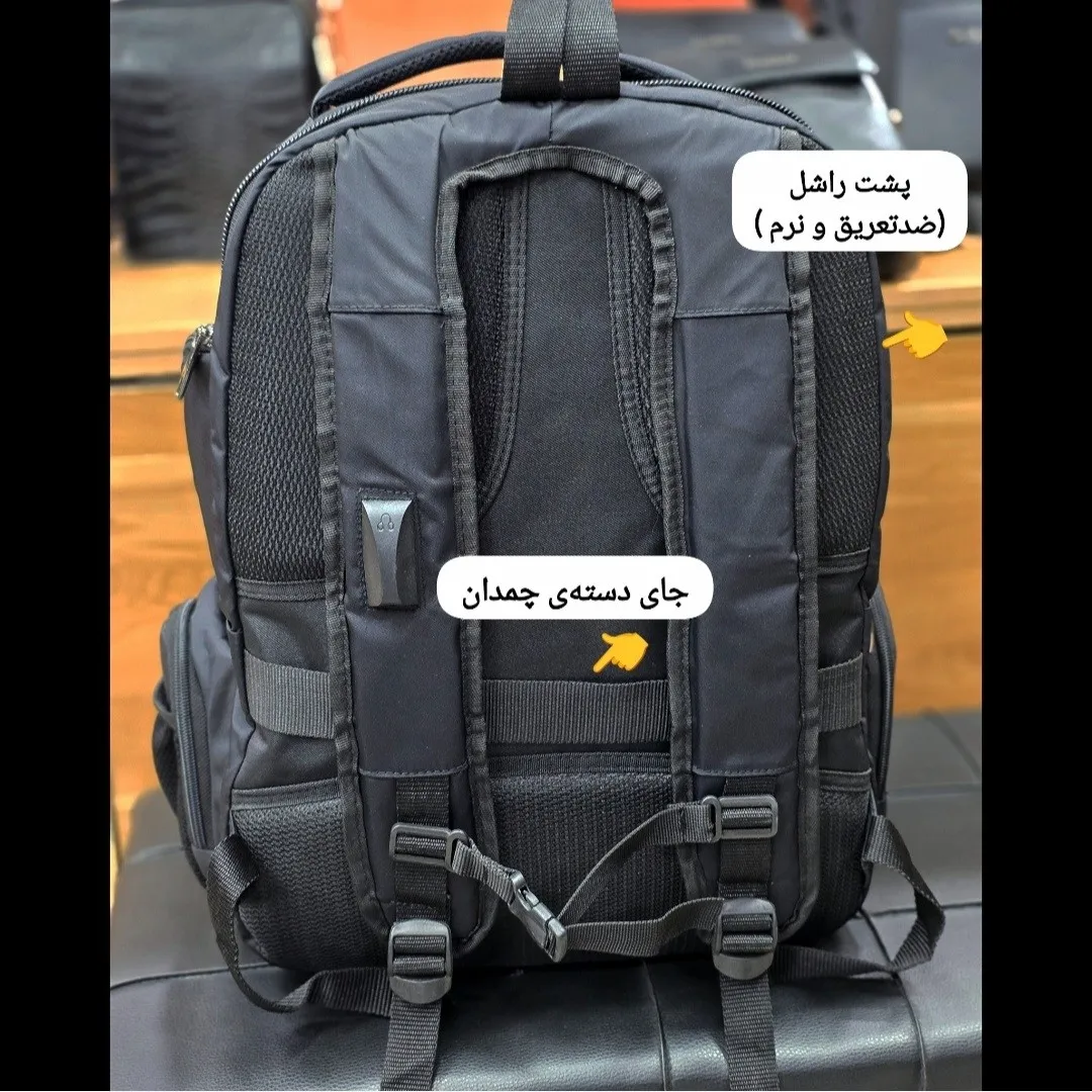 کوله پشتی دانشجویی و دبیرستانی اکولاک پارچه ریپس کرهای وارداتی ضد تعریق سه خونه دارای جای لپ تاپ