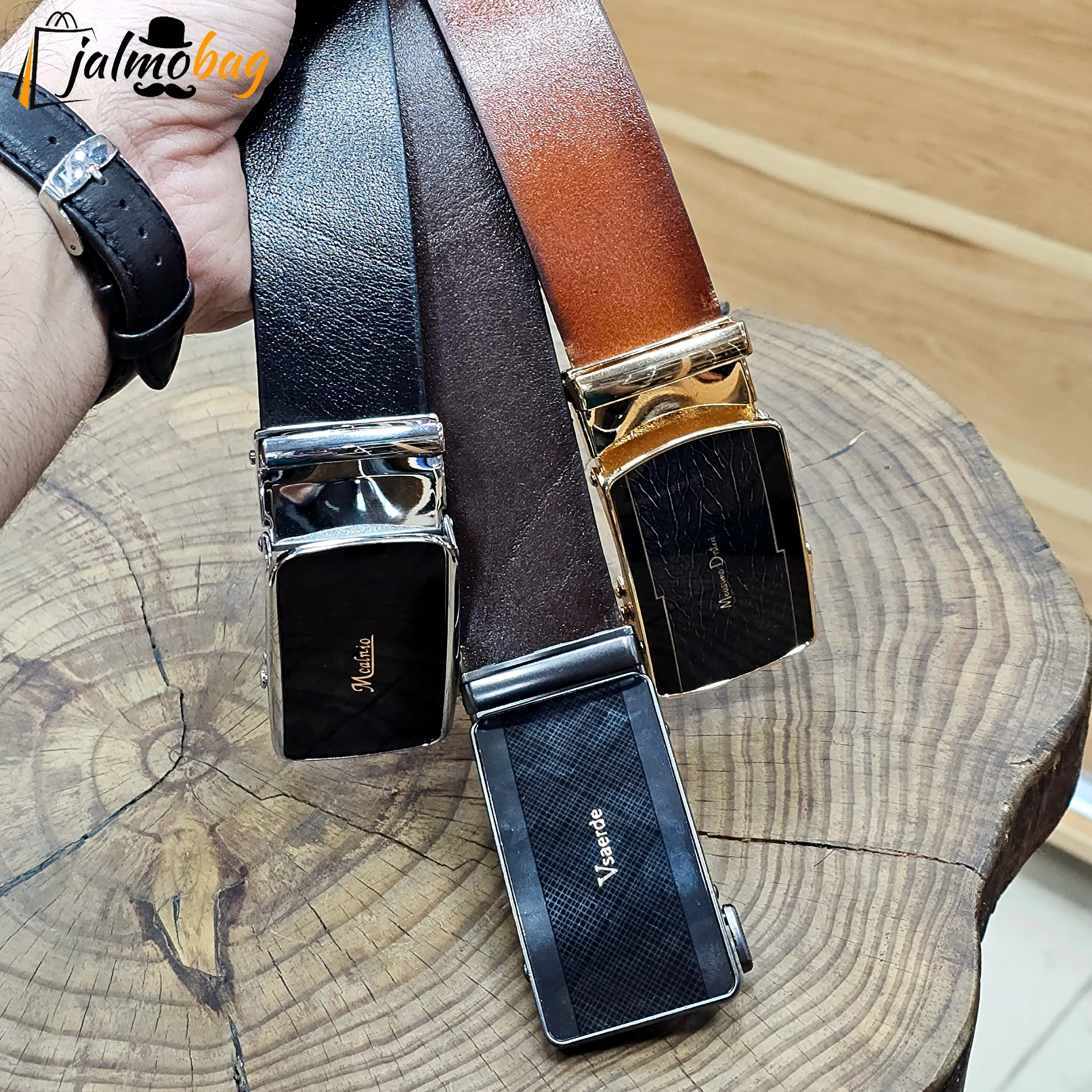 کمربند ریلی چرم طبیعی گاوی 3.5 سانت طول 125 سانتیمتر
