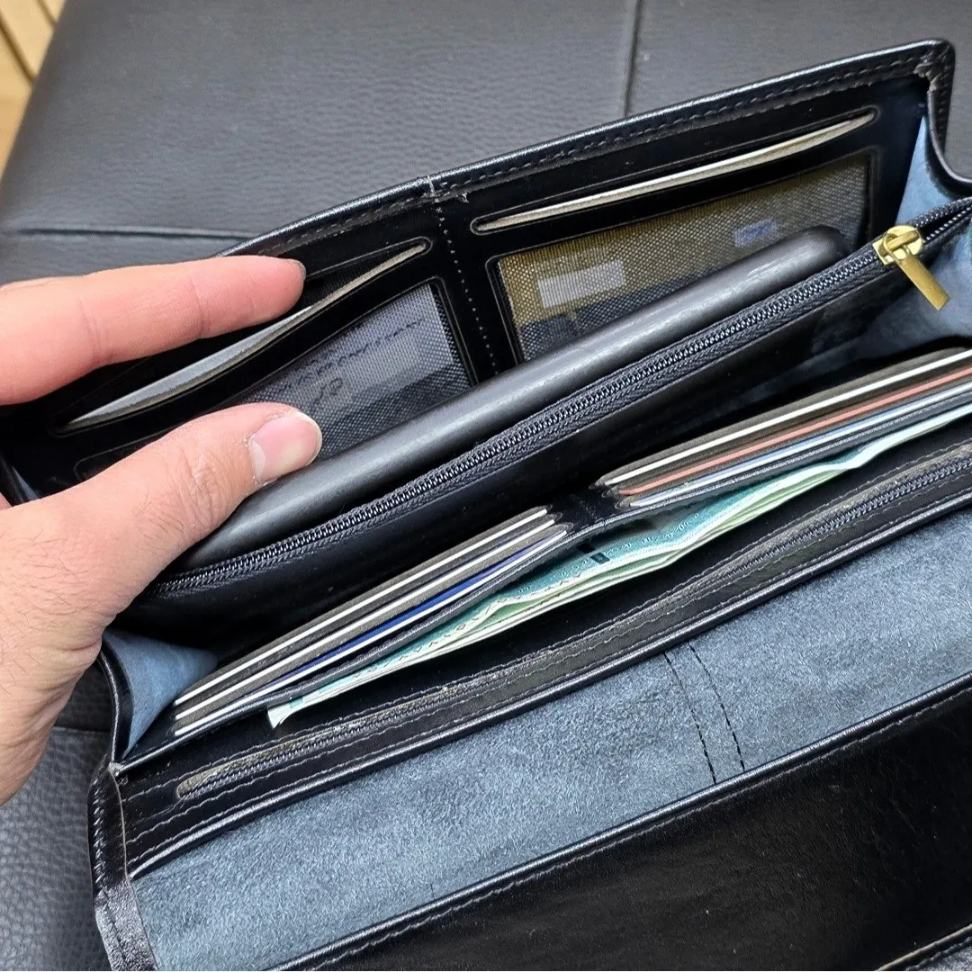 کیف دستی پاسپورتی چرم اصل گاوی مردانه کد 3050