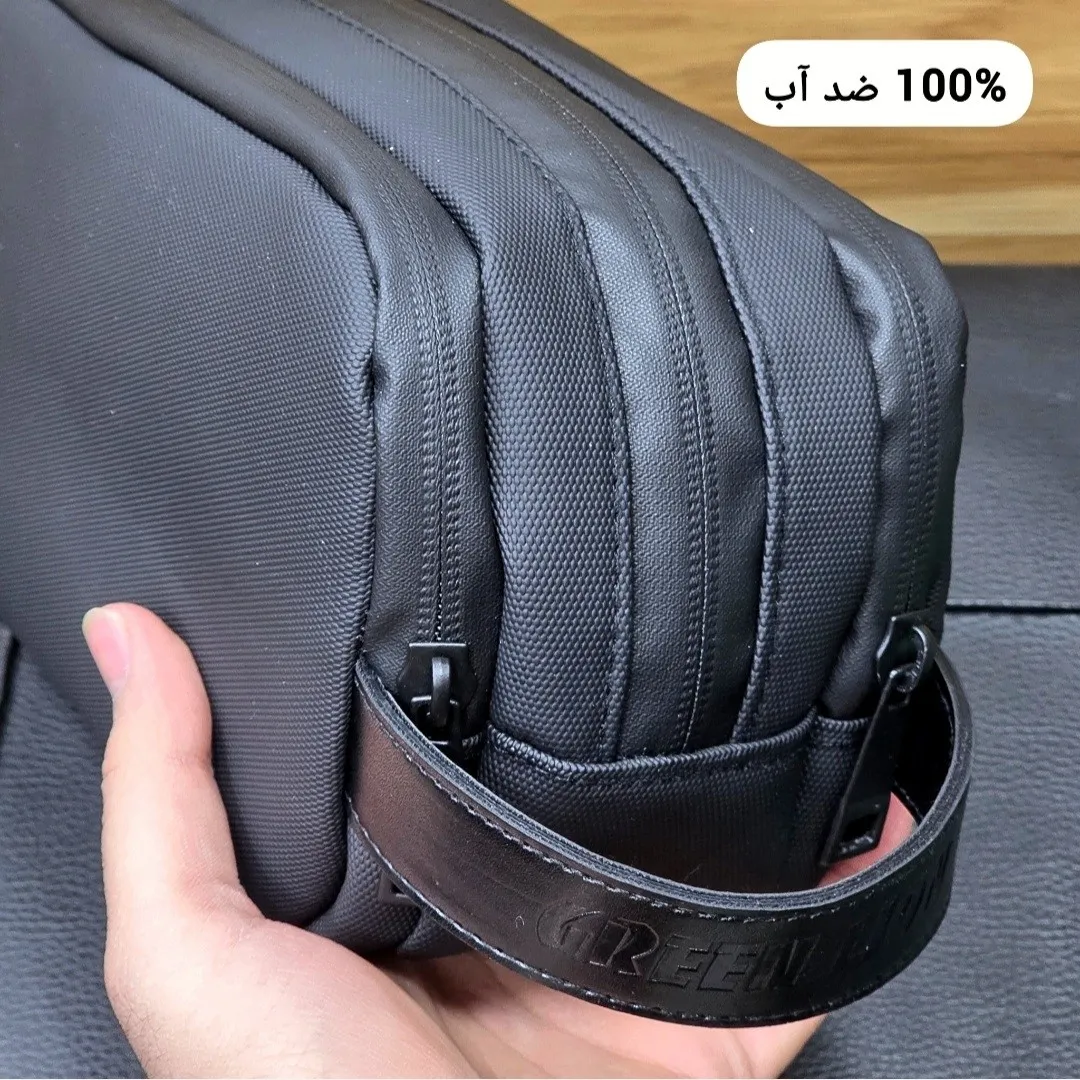 کیف دستی مردانه ضد آب گرین لاین جنس اسکین سیلیکون خارجی سه خانه