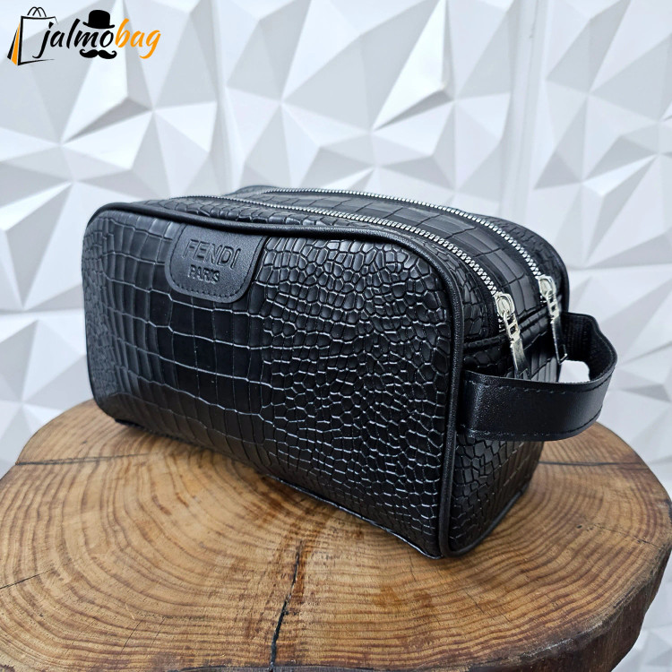 کیف دستی مردانه چرم صنعتی دو خانه مدل شوزبگ