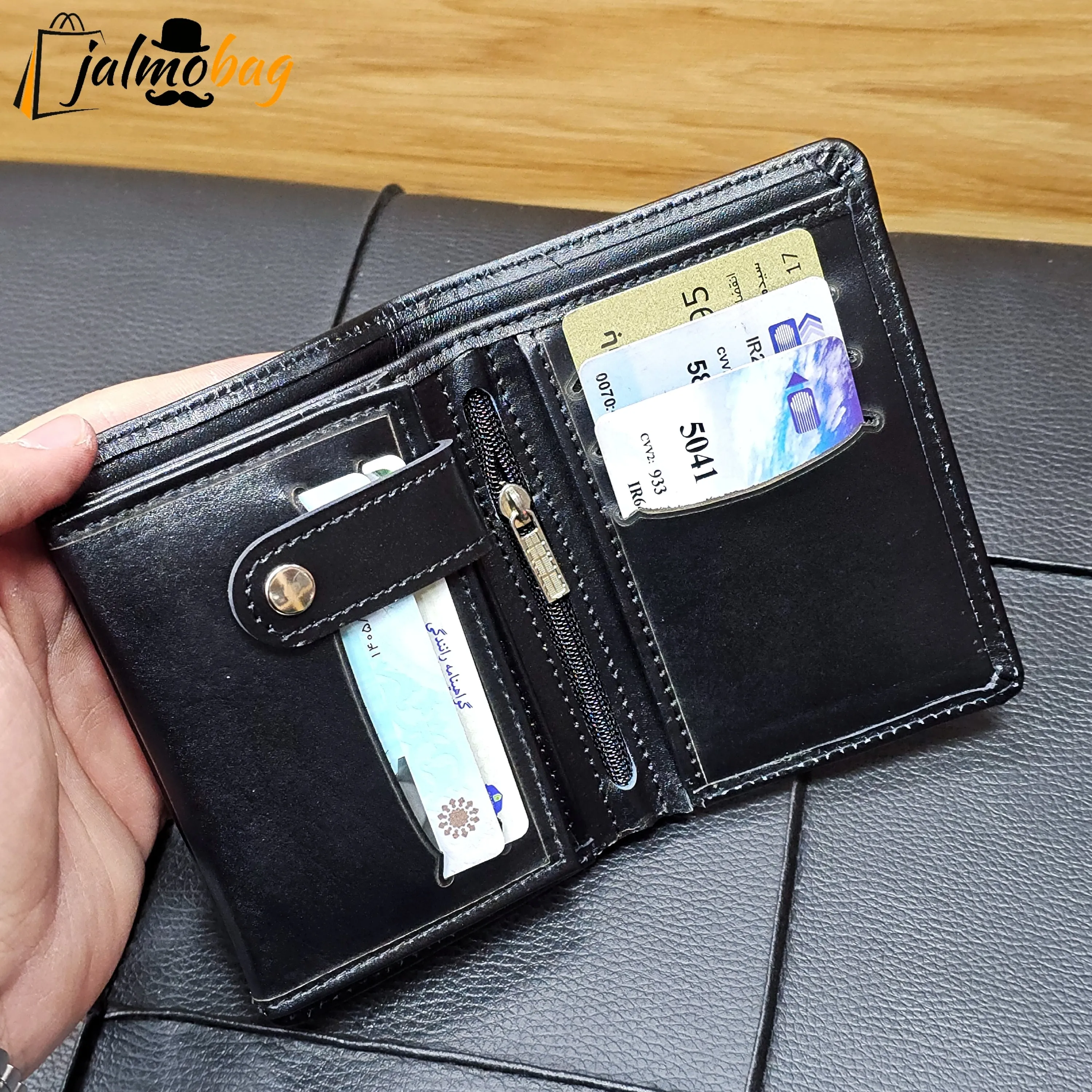 کیف پول جیبی چرم طبیعی گاوی