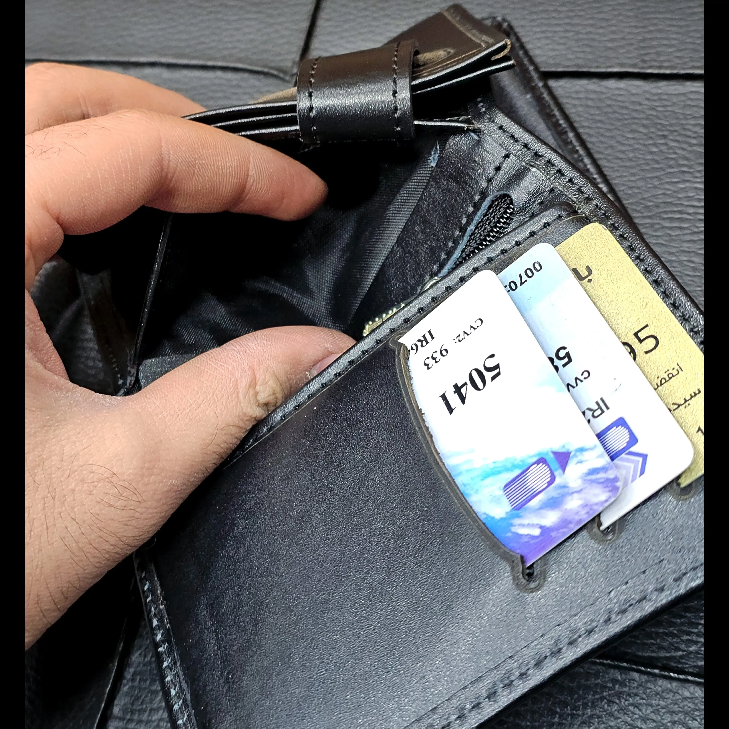کیف پول جیبی چرم طبیعی گاوی