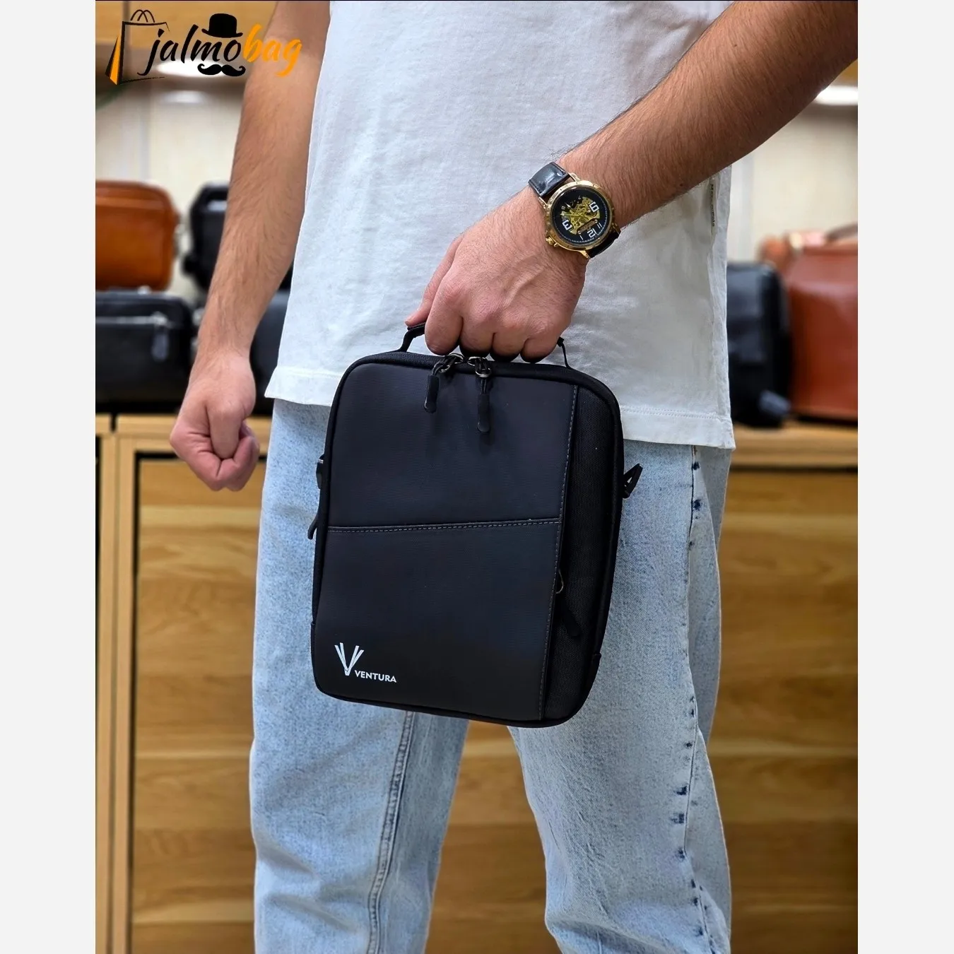 کیف دوشی دستی اسپرت ضد آب اسکین و برزنت خارجی