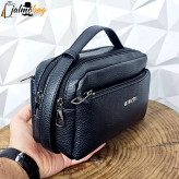 کیف دستی مردانه چرم صنعتی ضد خش دو خانه مدل شوزبگ