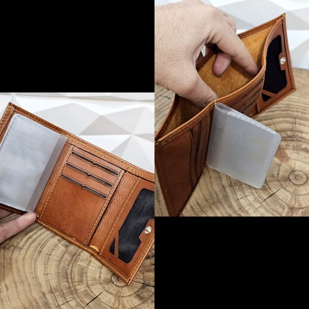کیف پول جیبی و جاکارتی چرم طبیعی اصل مردانه کوچک