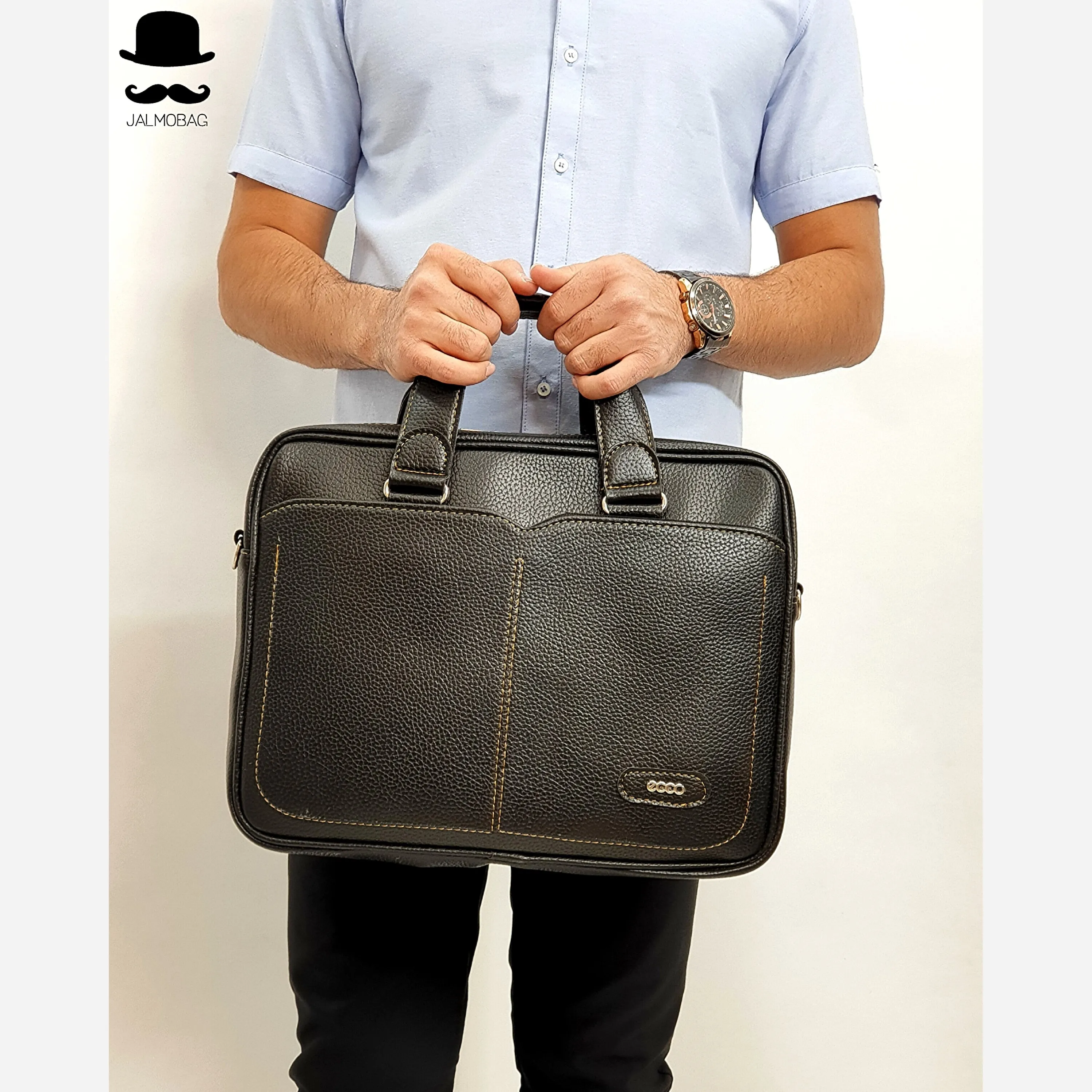 کیف اداری لپتاپی چرمی دستی و دوشی مدل کشیده