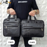 کیف اداری لپتاپی چرمی حلقه دار دو خانه دستی و دوشی