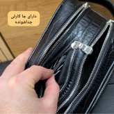 کیف دستی چرم طبیعی چرم ظفر دو خانه 21 سانتی متری