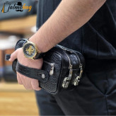 کیف دستی چرم طبیعی چرم ظفر دو خانه 21 سانتی متری