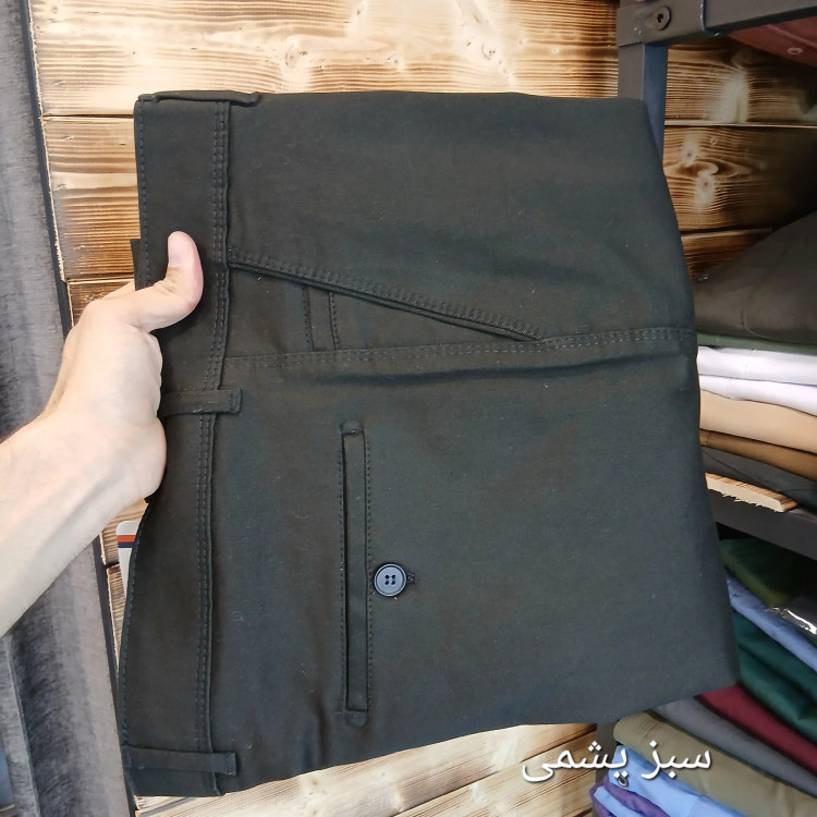 شلوار کتان مردانه کلاسیک مشکی و سبز یشمی سایز 42 تا 52