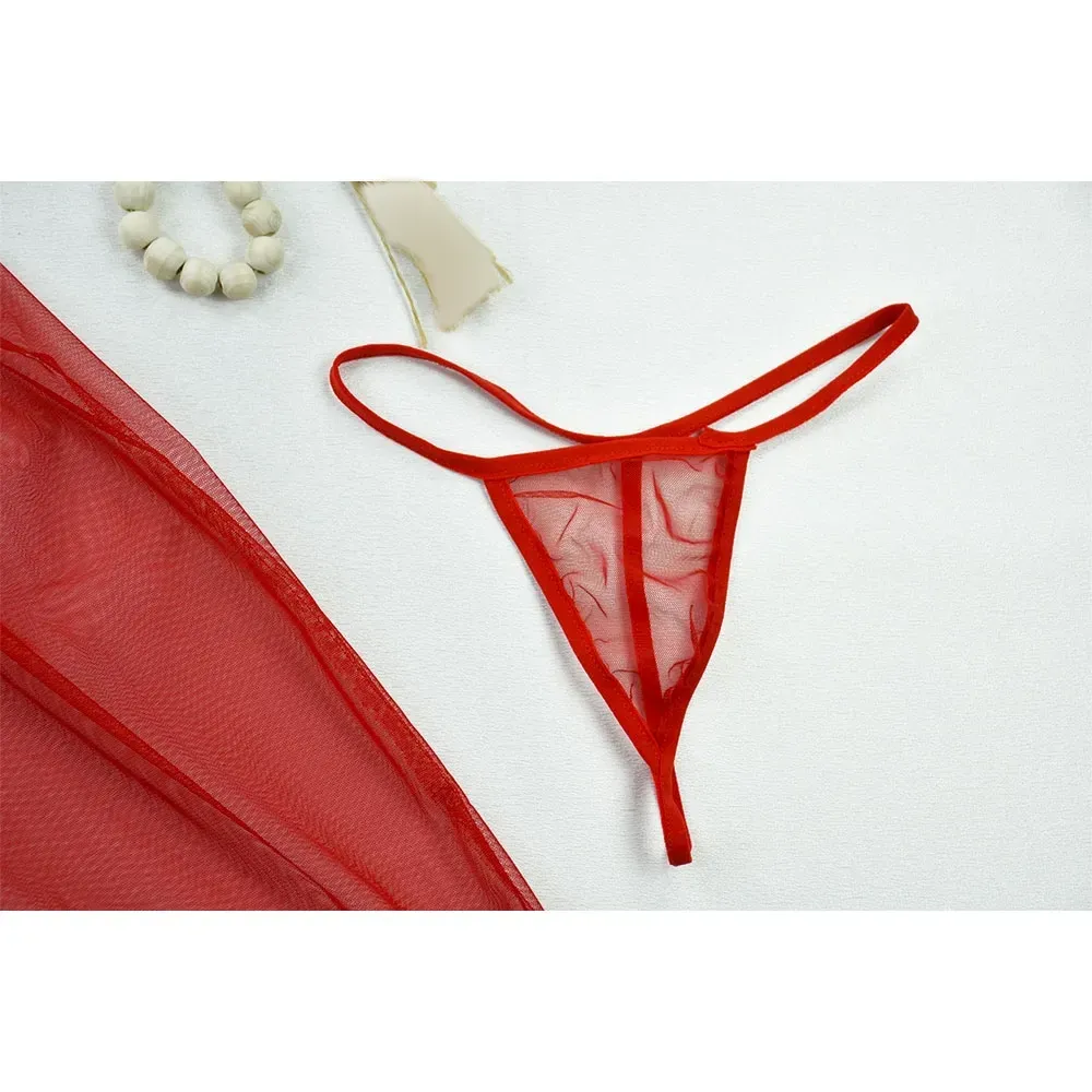 ست لباس خواب زنانه تور به همراه شورت لامبادا فری سایز