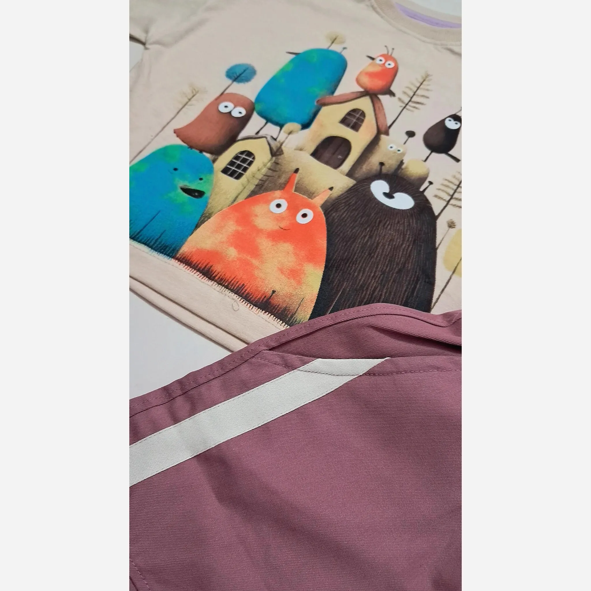 ست تیشرت و شلوارک اسپرت بچگانه طرح پرنده جنس پنبه یک رو