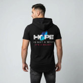 تی شرت مردانه آستین کوتاه الیاف نخی کلاهدار مدل HOPE