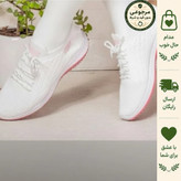 کفش اسکیچرز زنانه جورابی سفید و صورتی مدل پیو نرم و سبک مناسب پیادهروی و باشگاه سایز 37 تا 40