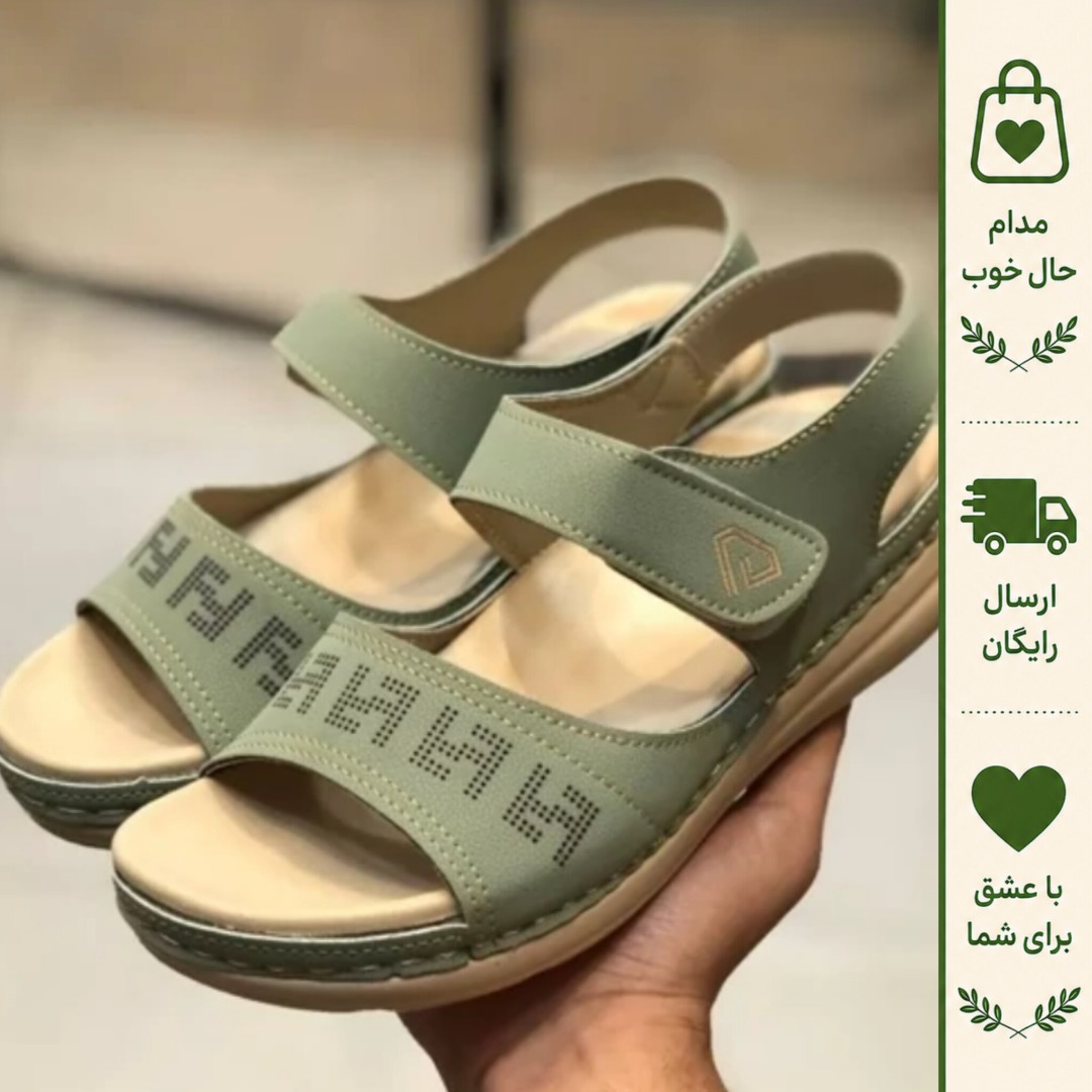 صندل زنانه طبی مدل دایموند رنگ صدری سبک و راحت