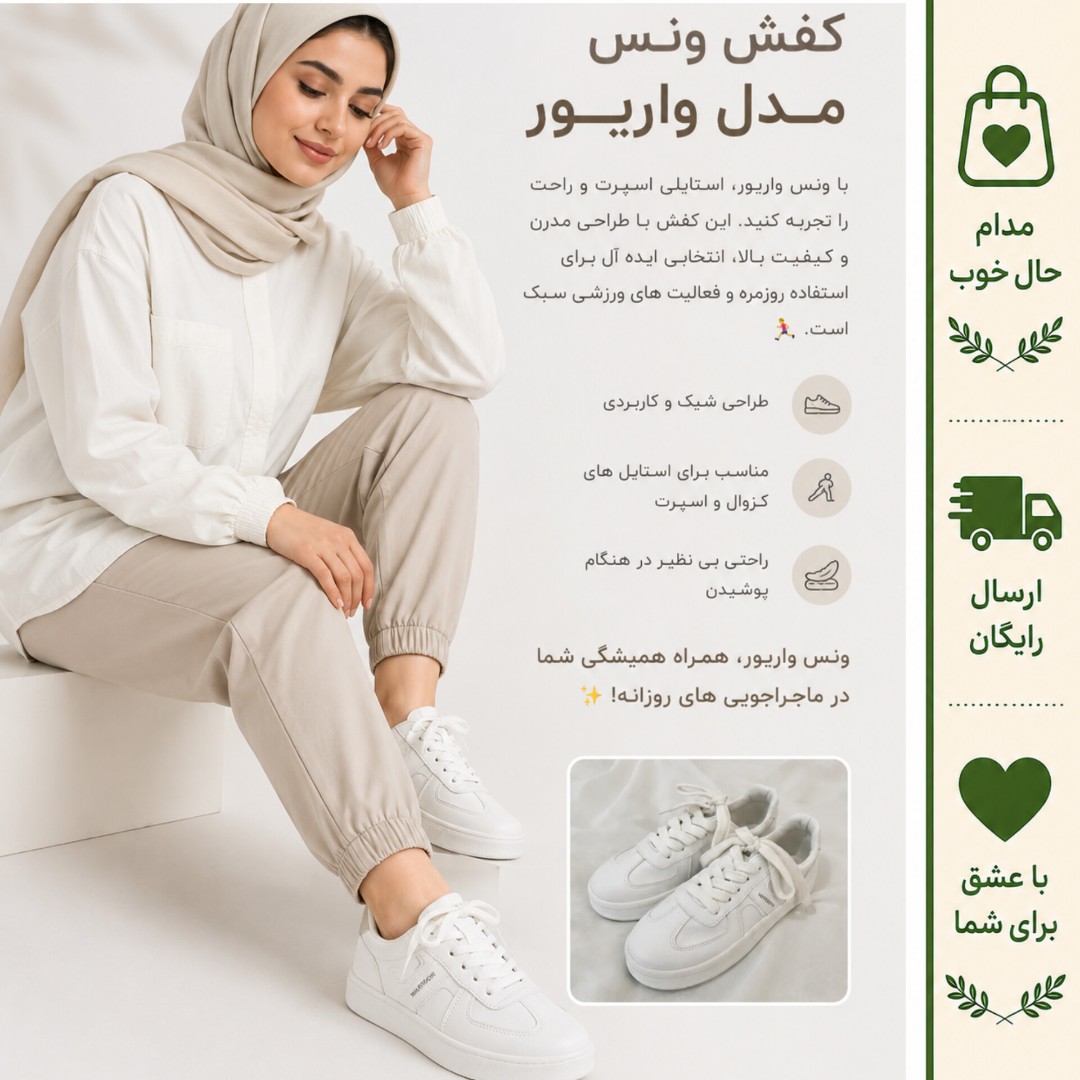 کفش ونس زنانه مدل واریور کد 1271