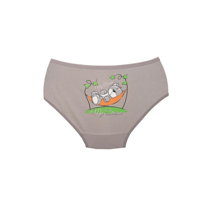 شورت زنانه اسلیپ نخی چاپی طرح خرس و درخت بانوسایز 3XL