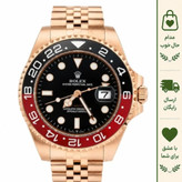 ساعت مردانه رولکس رزگلد صفحه مشکی مدل جی ام تی GMT مسترکوالیتی موتور ژاپن