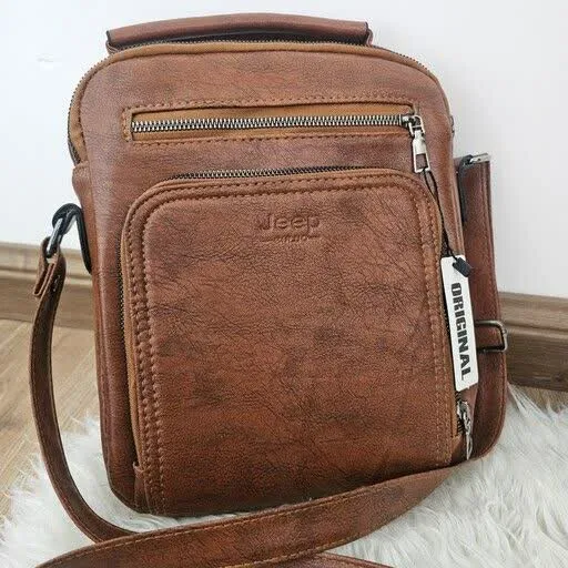 کیف دوشی جیپ مدل 5 زیپ سایز بزرگ چرم صنعتی سوگو زنانه و مردانه