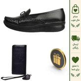 ست کفش طبی زنانه دکتر عبدی به همراه کیف پول چرم دست دوز و جاکلیدی