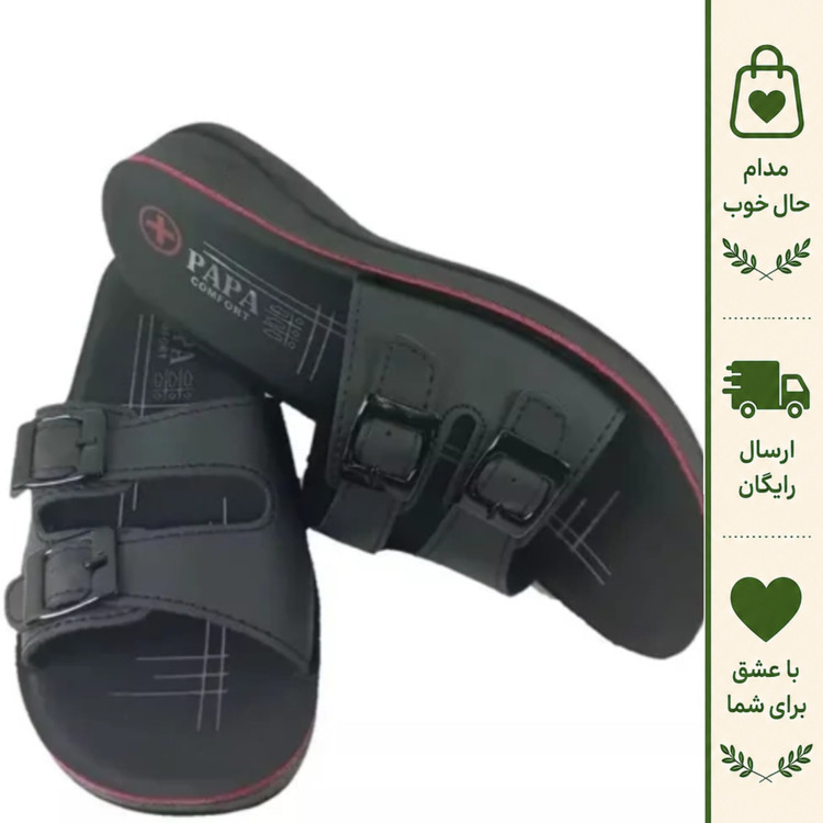 دمپایی طبی مردانه و زنانه با رویه چرم بیاله و زیره PU طبی