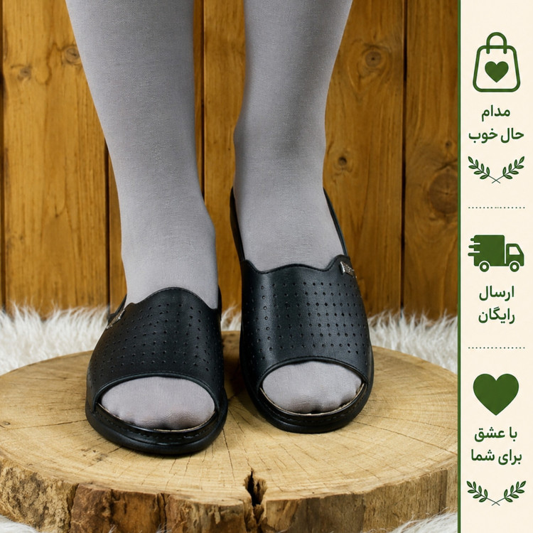 دمپایی طبی مدل سوزنی سبک با چرم صنعتی خارجی