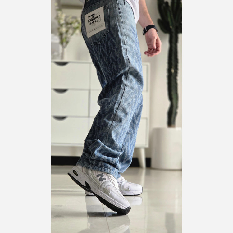 شلوار بگ مردانه پارچه وارداتی رنگ شست کثیف سایز 42 تا 50