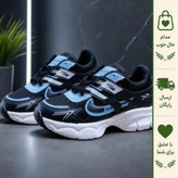 کفش کتانی زنانه نایک مدل hiden رنگ مشکی آبی رویه مش و چرم مصنوعی زیره eva سبک و راحت