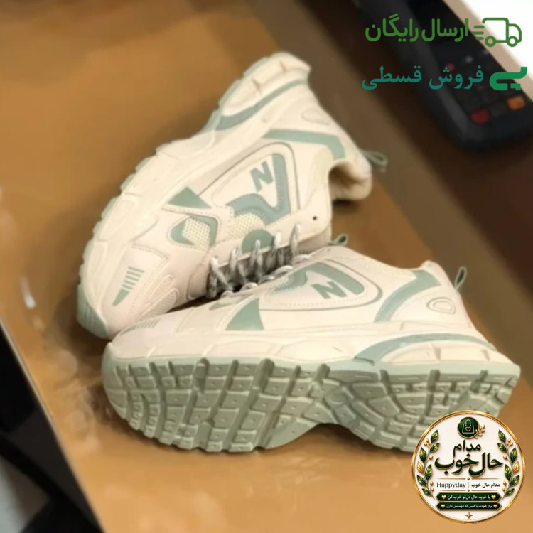 کفش زنانه نیوبالانس لژدار 990 کرم سبز رویه پارچه تنفسی زیره پیو